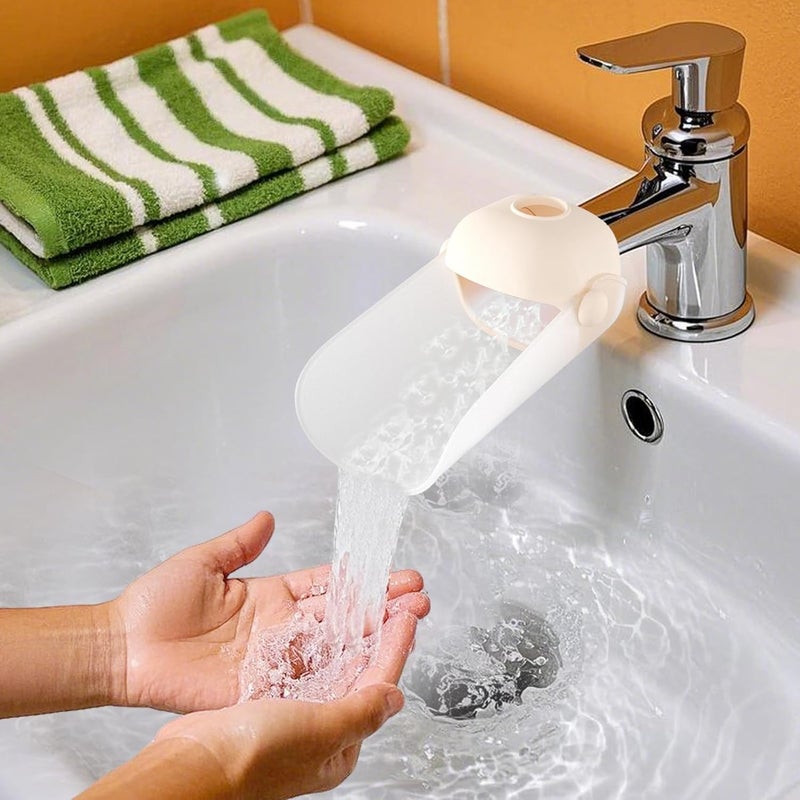 KOMIDK Faucet Extender for Bathroom Sink Faucet Extender for Toddlers Bathroom Sink Kitchen Bathtub (Apricot) - Image 2